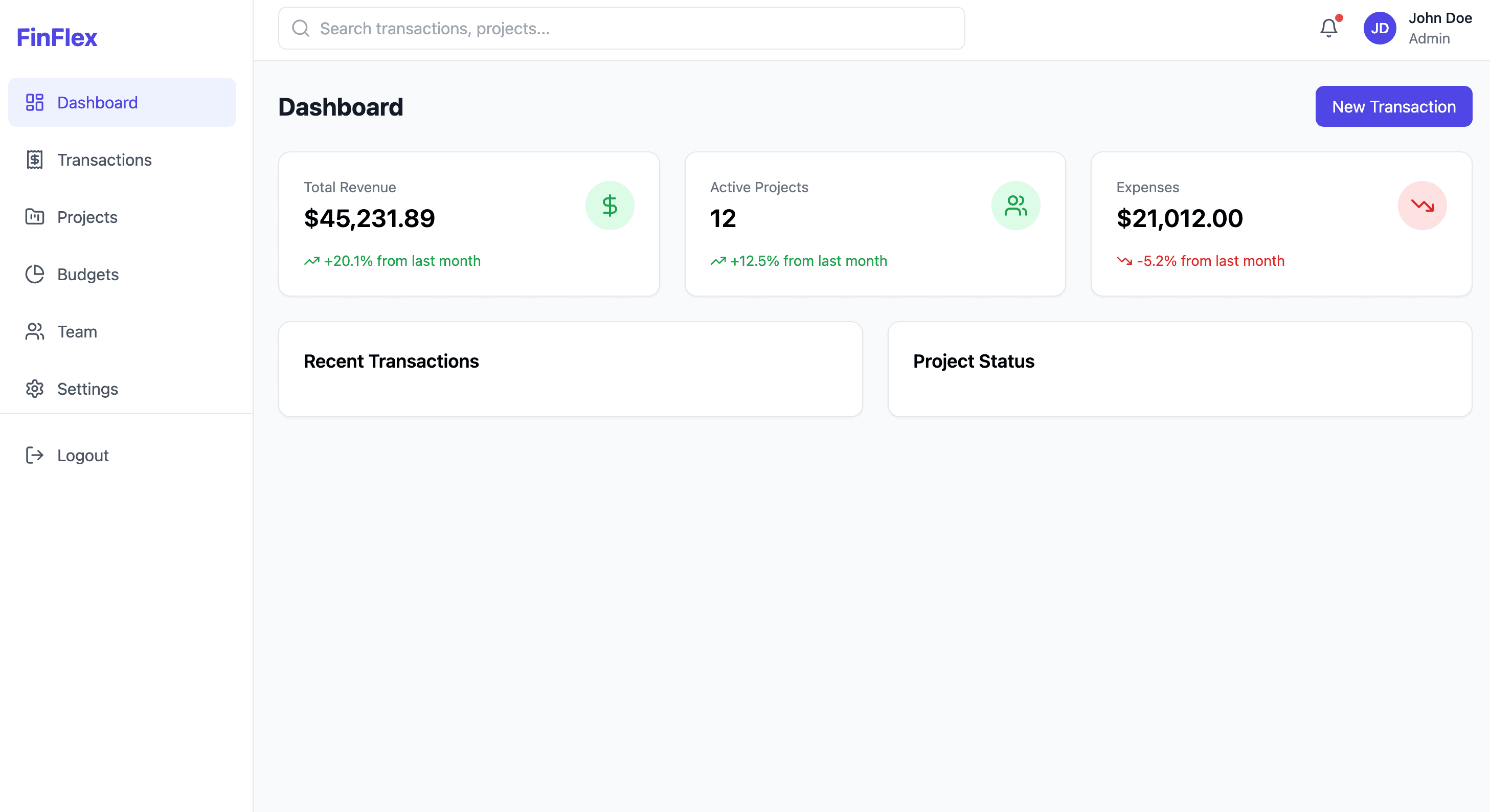 FinFlex (Financial Project Management)